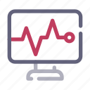digital, cardiogram, pulse, computer