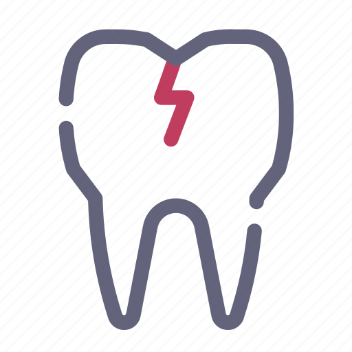 Tooth, dental, bad, caries, crack icon - Download on Iconfinder