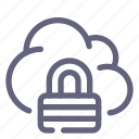 cloud, lock, encrypted, secure