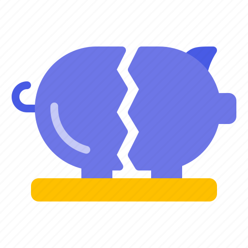 Bank, bankrupt, broken, money, piggy icon - Download on Iconfinder