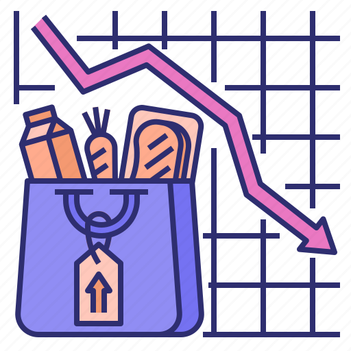 Disinflation, inflation, slowing, decrease, goods, price, economy icon - Download on Iconfinder