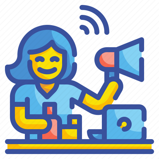 Blogger, communications, famous, influencer, marketing, megaphone, people icon - Download on Iconfinder