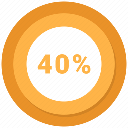 Forty, percent, percentage, two icon - Download on Iconfinder