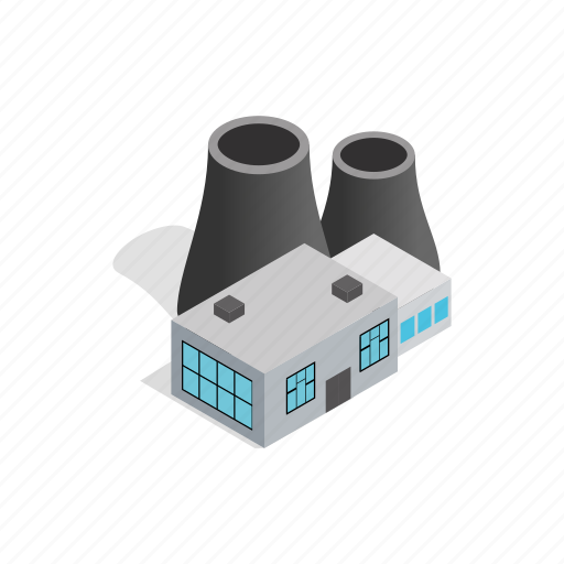 Chimney, electricity, energy, isometric, plant, power, tower icon - Download on Iconfinder