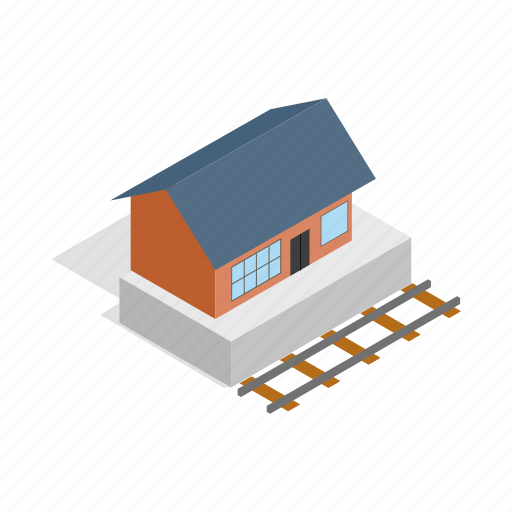 Building, city, isometric, rail, station, train, travel icon - Download on Iconfinder