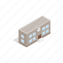 architecture, building, house, isometric, modern, school, shadow