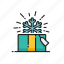 box, christmas, gift, snowflake 
