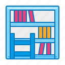 library, bookcase, books, bookshelf, shelf