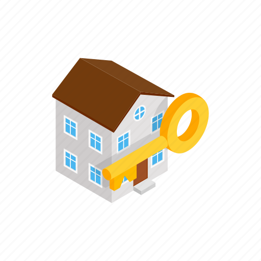 Building, home, house, isometric, key, real, sale icon - Download on Iconfinder