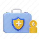 investment, insurance, shield, money, business, health, safety, finance, briefcase