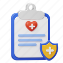 medical, health, insurance, shield, business, security, hospital, clipboard, list