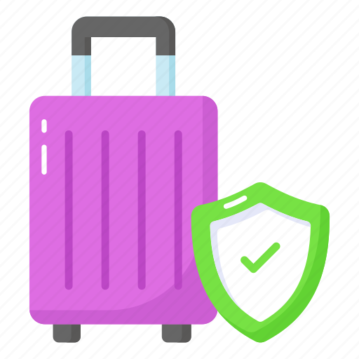 Travel, luggage, insurance, safety, baggage, shield, assurance icon - Download on Iconfinder