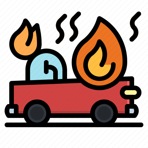Burn, car, fire, help, security icon - Download on Iconfinder