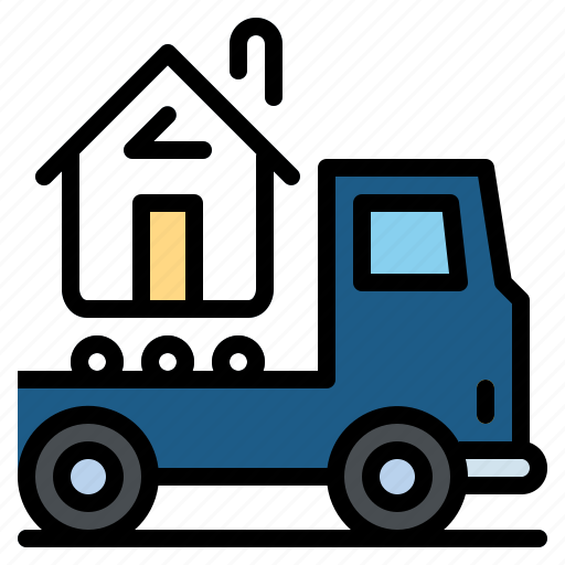 Construction, house, tranfer, transport, truck icon - Download on Iconfinder