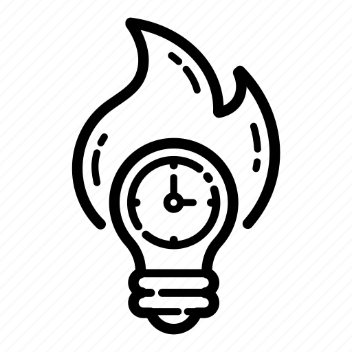 Deadline, flame, idea, innovation, lightbulb, time icon - Download on Iconfinder