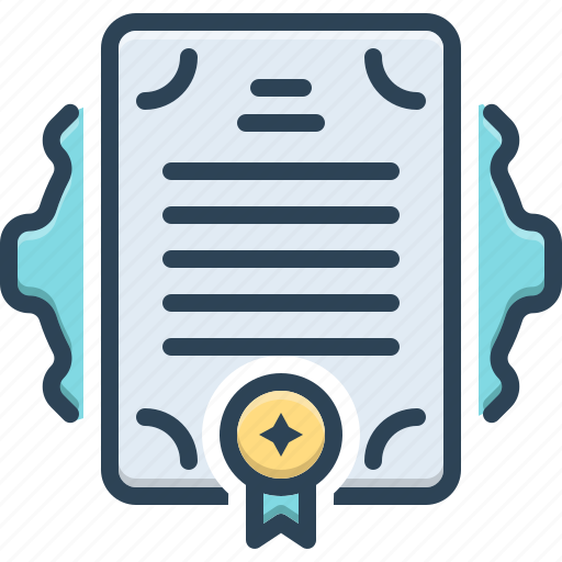 Patent, charter, license, qualification, document, certificate, legal protection icon - Download on Iconfinder