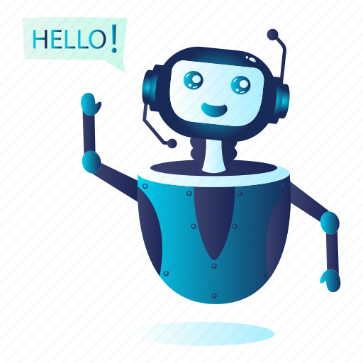 Automatic welcome bubble, hello message, humanoid, hotline, dialog, help, voice icon - Download on Iconfinder
