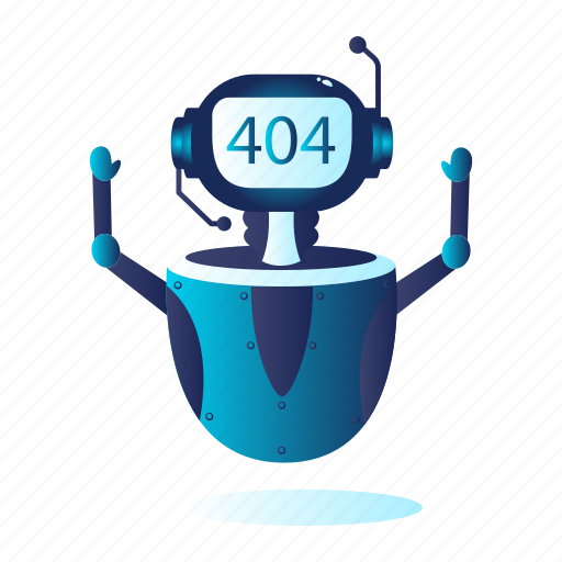 Http 404 server outage, chatbot not found, error 404, emergency, help, robotic, talking icon - Download on Iconfinder