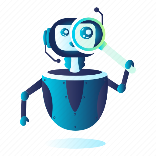Chatbot browsing, finding, search, growth, innovation, solution, magnifying glass icon - Download on Iconfinder