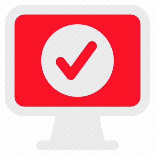 Monitor, approve, access, checkmark, electronics icon - Download on Iconfinder