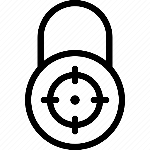 Crosshairs, lock, locked, padlock, round, secure, target icon - Download on Iconfinder