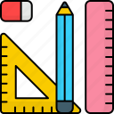 interior design tool, pencil, ruler, painter, architecture, stationery 