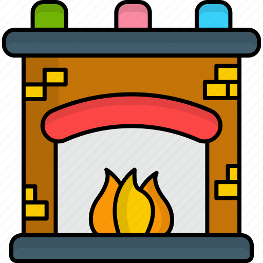 Fireplace, chimney, warm, winter, bonfire, christmas icon - Download on Iconfinder