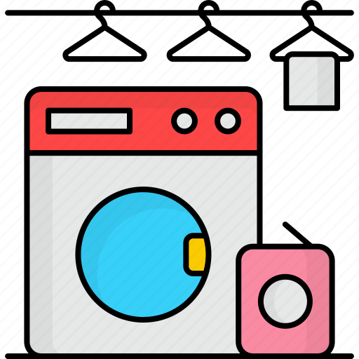 Laundry room, machine, cloth delivery, furniture, electric, water icon - Download on Iconfinder