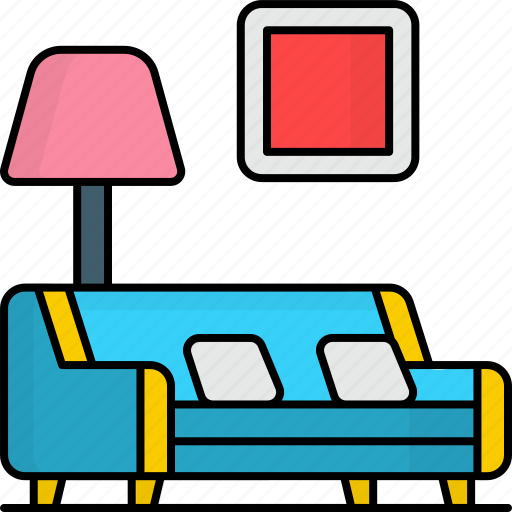 Couch, living room, sofa, luxury, lamp, furniture icon - Download on Iconfinder