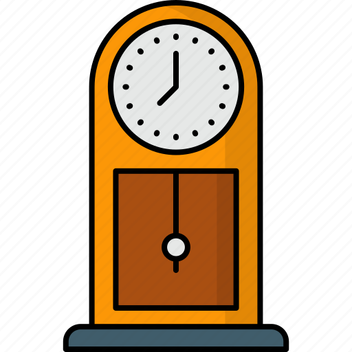 Grandfather clock, decor, pendulum, antique clock, retro timer, old clock icon - Download on Iconfinder