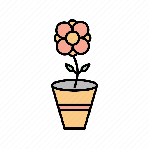 Floral, flower, pot, with icon - Download on Iconfinder