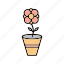 floral, flower, pot, with 