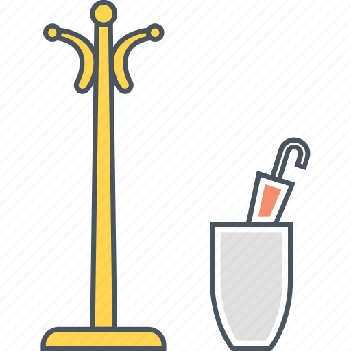 Coat, hanger, pot, stand, umbrella icon - Download on Iconfinder