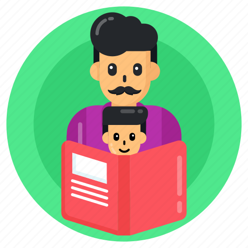 Child learns, dad teaching son, fatherhood, father with son icon - Download on Iconfinder