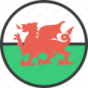 country, european, flag, wales, welsh