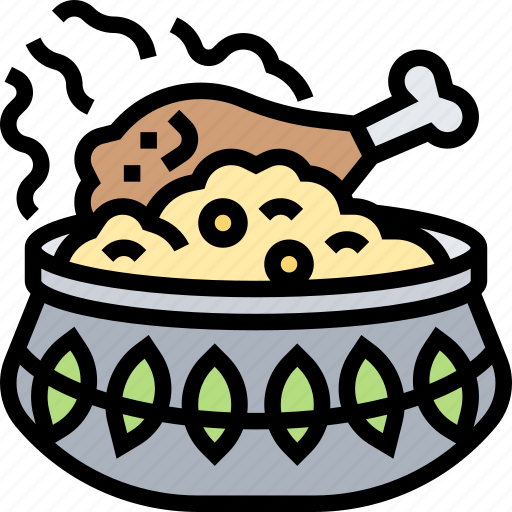 Biryani, rice, chicken, meal, indian icon - Download on Iconfinder