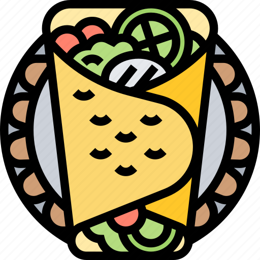 Kebab, wrap, meat, cuisine, snack icon - Download on Iconfinder