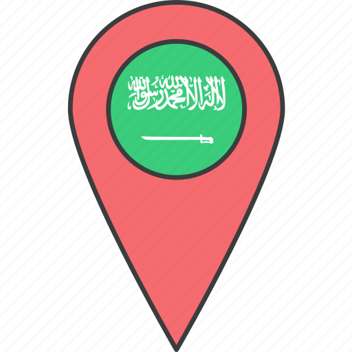 Flag Saudi Arabia Map Outline
