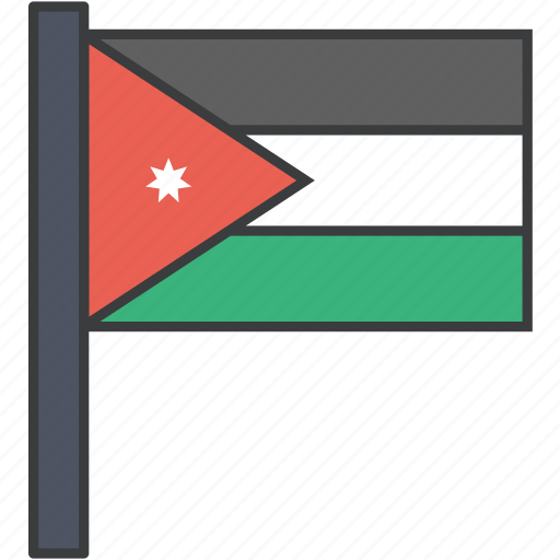 Asian, country, flag, jordan, jordanian, national icon - Download on Iconfinder