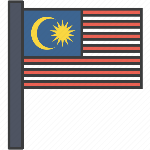 Asian, country, flag, malay, malaysia, malaysian, national icon - Download on Iconfinder
