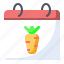 calendar, carrot, food, vegetable 