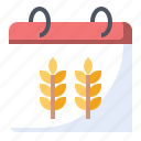 calendar, food, meal, wheat