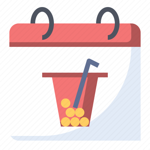 Bubble tea, calendar, food, milk tea icon - Download on Iconfinder
