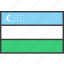 asian, country, flag, uzbekistan 