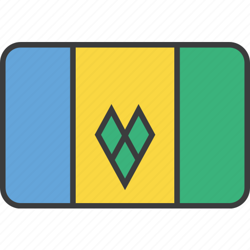 Country, flag, grenadines, saint, vincent, national icon - Download on Iconfinder