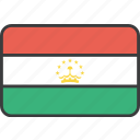 asian, country, flag, tajikistan, national, tajikistani