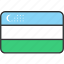 asian, country, flag, uzbekistan, national