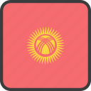 asian, country, flag, kyrgyzstan