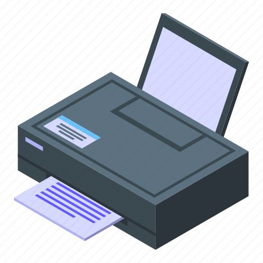 Printer, isometric, equipment icon - Download on Iconfinder