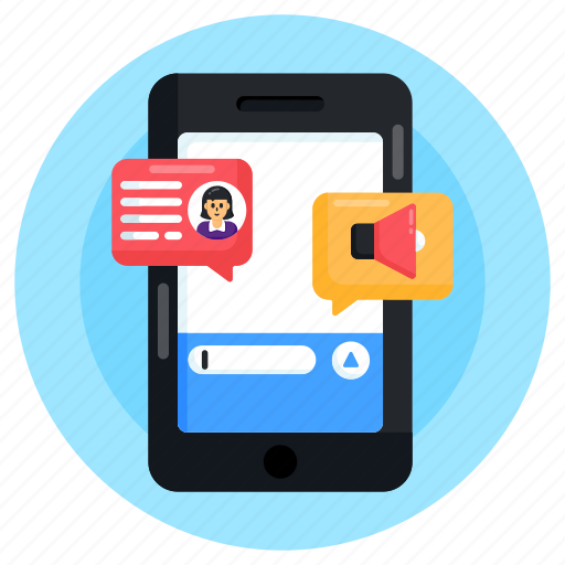 Sms marketing, chat marketing, message marketing, chat advertisement, sms advertisement icon - Download on Iconfinder
